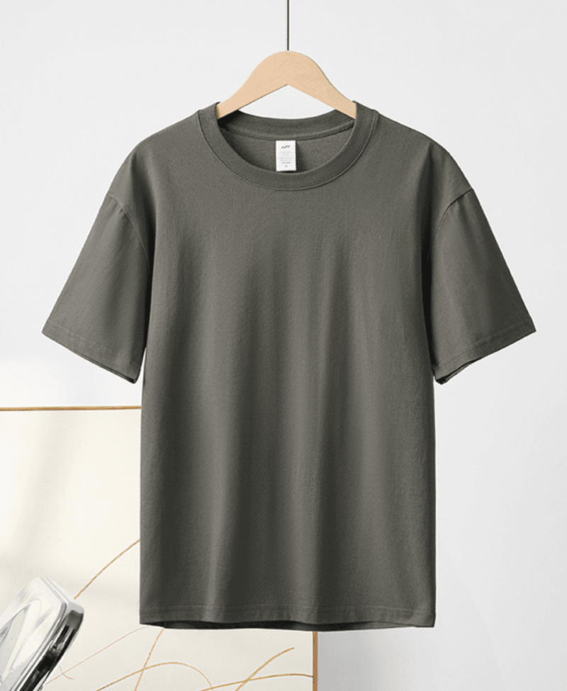 Men Solid Round Crew Neck T-shirt - Image 3